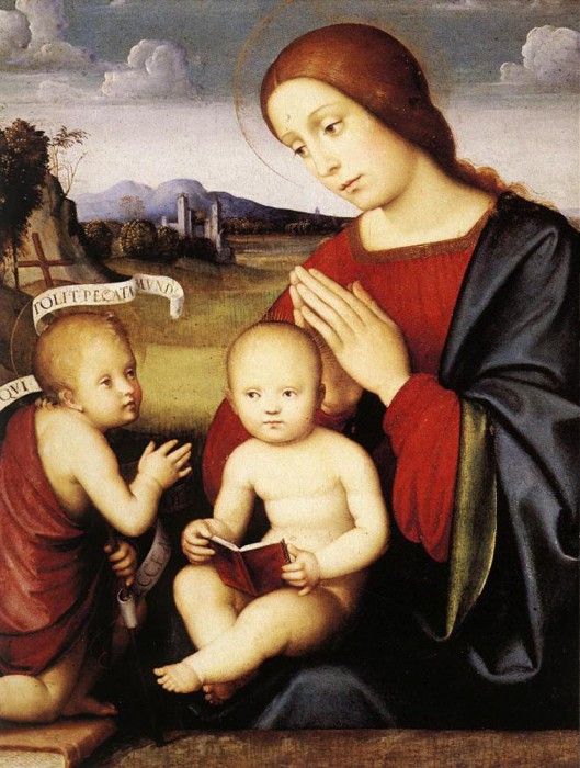 FRANCIA Francesco Madonna And Child With The Infant St John The Baptist. , 