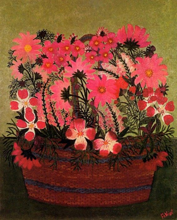 Friederike Voigt - Basket with Flowers, De. , 