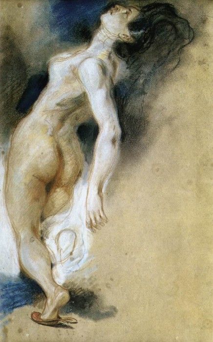DELACROIX Eugene Female Nude Killed from Behind. , 