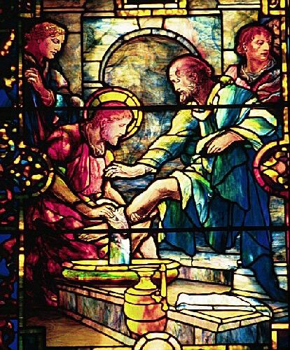 Tiffany Jesus Washing the Feet of the Disciples. ,  