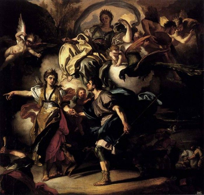 Solimena Francesco The Royal Hunt Of Dido And Aeneas.  