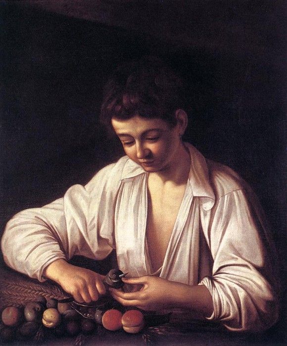 Caravaggio - Boy Peeling A Fruit. ,   