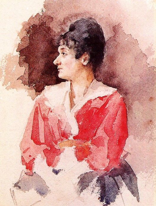 Cassatt Mary Profile of an Italian Woman.  