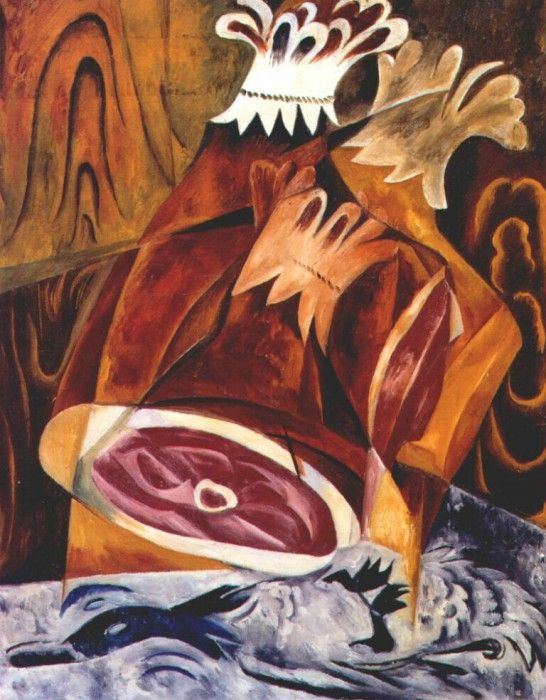 goncharova still life with ham 1912. , 