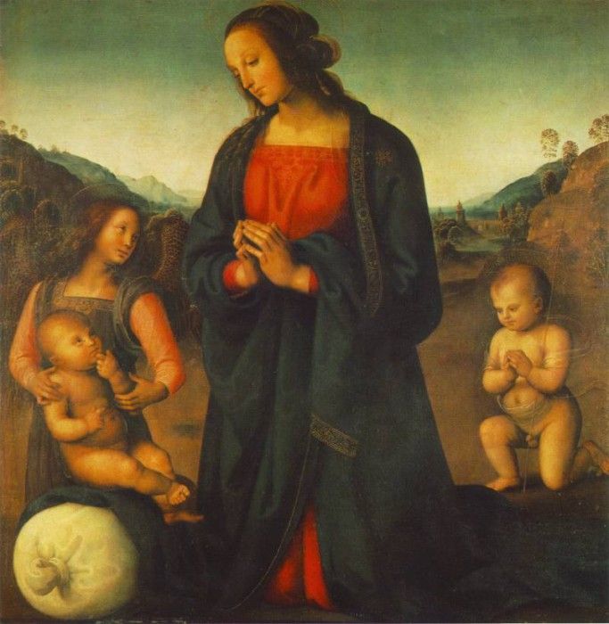 Perugino Madonna, an Angel and Little St John Adoring the Ch. , 