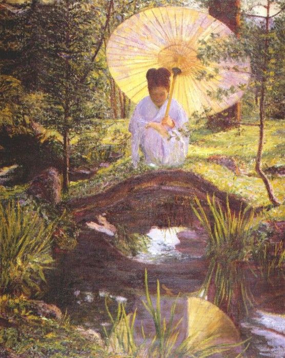perry in a japanese garden 1898-1901.  