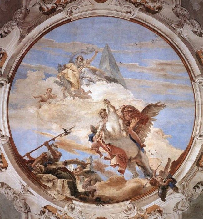 Tiepolo Palazzo Labia Bellerophon on Pegasus. ,  