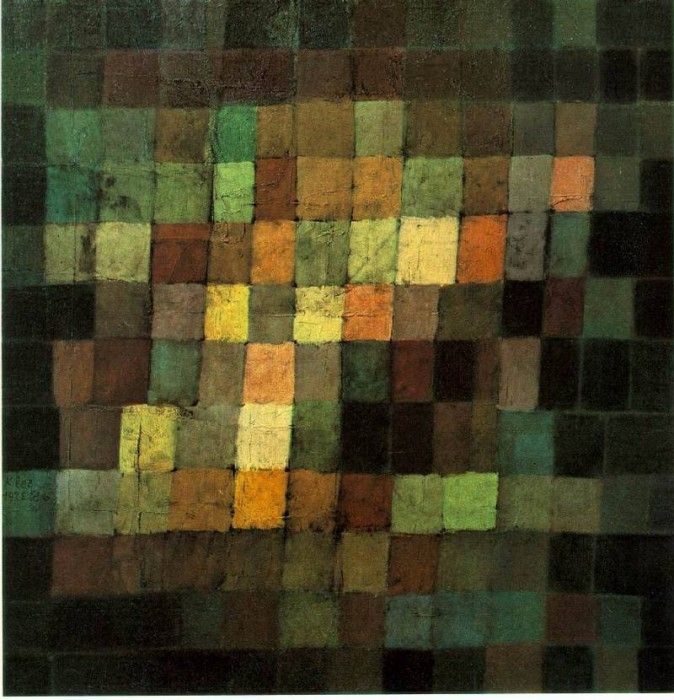 Klee Ancient sound, abstract on black, 1925, Kunstsammlung, . , 