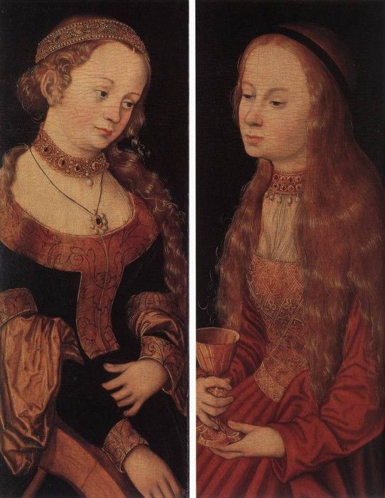 CRANACH Lucas the Elder St Catherine Of Alexandria And St Barbara. ,  