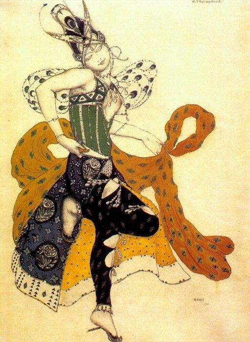 bakst la-peri natasha-trouhanova-as-the-peri 1911. , 