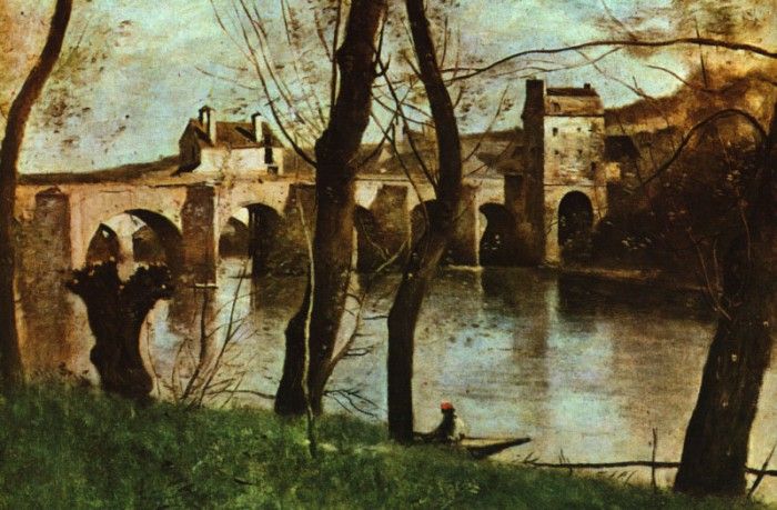 Corot The Bridge at Nantes, Musee du Louvre at Paris. , --