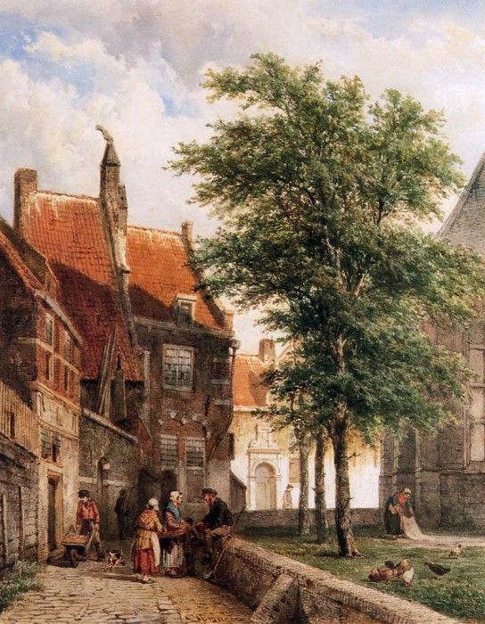 Springer Cornelis View behind the Grote Kerk in Naarden Sun. Springer, 