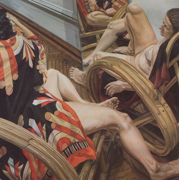 bs- Philip Pearlstein- Two Models In Bamboo Chairs With Mirror [1981]. , 