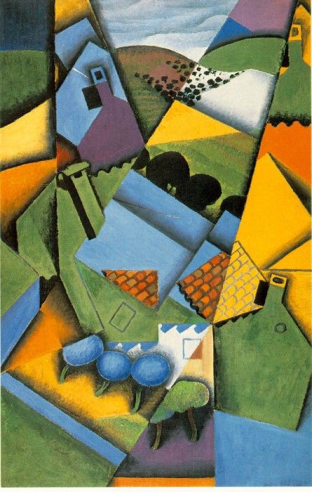 Gris Landscape with house at Ceret, 1913, 100x65 cm, Galeria. , 