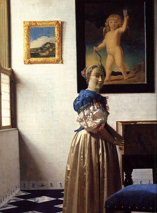 Young Woman Standing at a Virginal. Vermeer, Johannes
