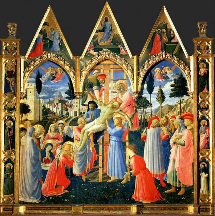 Fra Angelico Descent from the cross, ca 1430-35, 150x164 cm,. ,    F