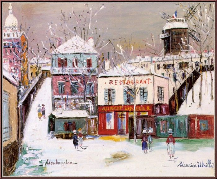 Utrillo le-Maquis-de-Montmartre-Sous-la-Neige-sj. , 