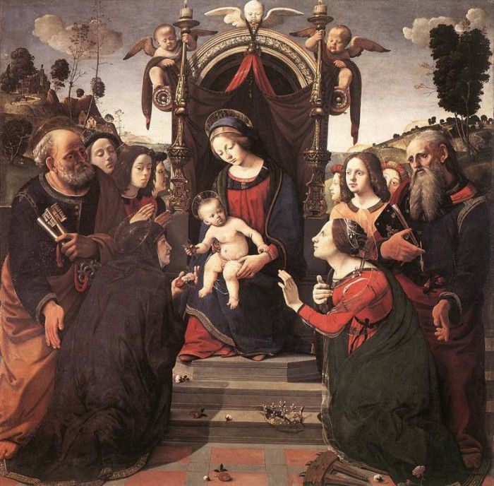 Piero di Cosimo Mystical Marriage of St Catherine of Alexandria 1493. ,  