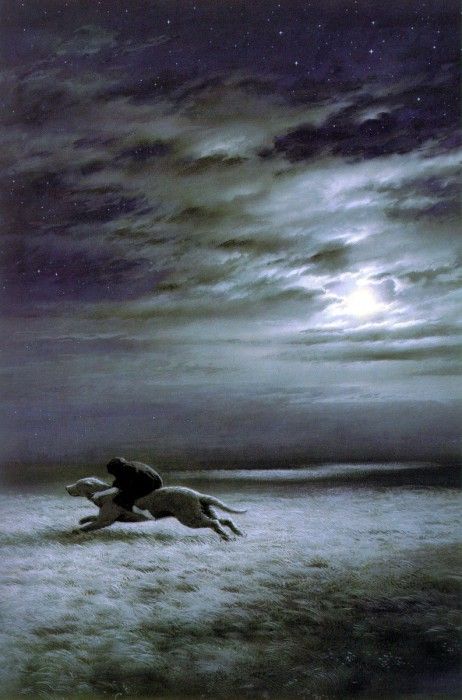 silm 11 Luthien escapes upon Huan. Nasmith, 