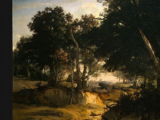 Corot Forest of Fontainebleau, c. 1830, Detalj 1, NG Washing. , --