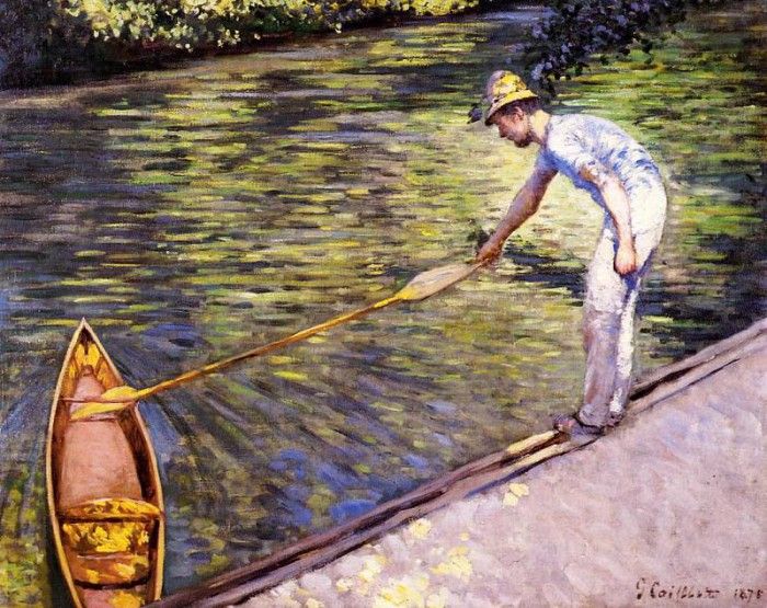 Caillebotte Gustave Boater Pulling on His Perissoire. , 