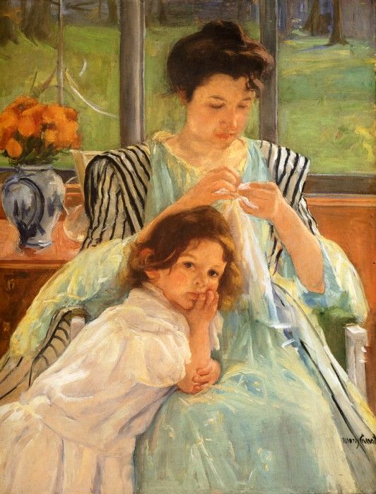 Cassatt Mary Young Mother Sewing.  