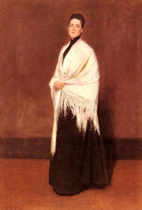 Chase William Merritt Portrait Of Mrs-C-SHAWL. ,  