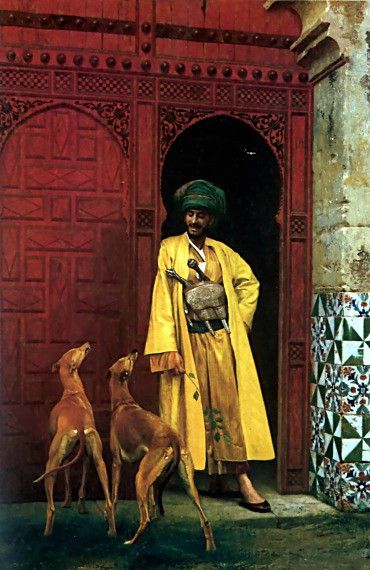 An Arab and his Dog. , -