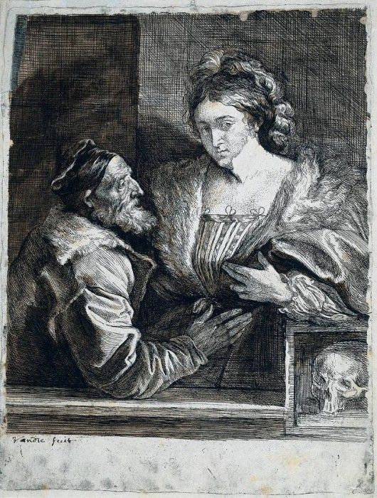 Dyck Anthony van Titian-s Self Portrait with a Young Woman. ,  