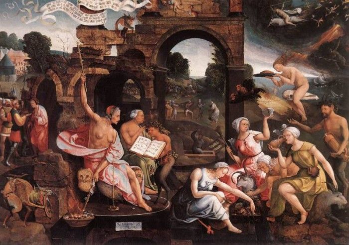 CORNELISZ VAN OOSTSANEN Jacob Saul And The Witch Of Endor. Oostsanen,   Cornelisz