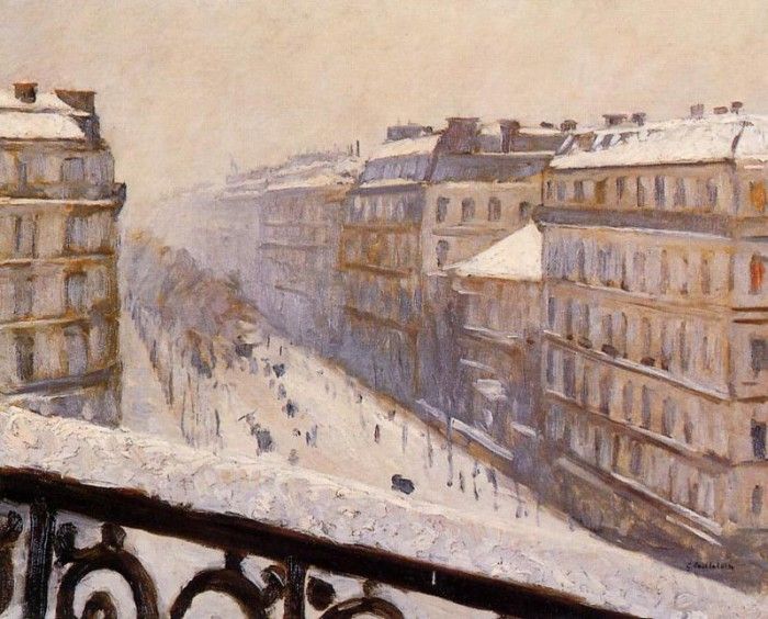 Caillebotte Gustave Boulevard Haussmann Snow. , 