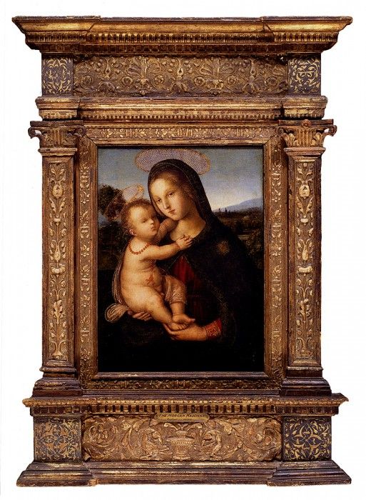 Pinturicchio Bernardino Di Betto The Madonna And Child Before A Landscape.    