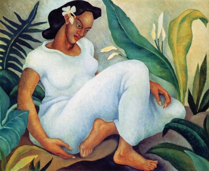 Foley, Cornelia Macintyre - Hawaiian Woman in White Holoku (. ,  