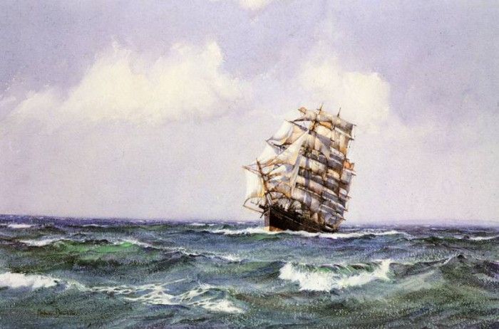 Dawson Montague The Ship Lightening Making Landfall In Summer Weather. , 