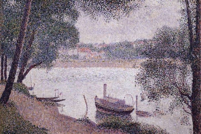 Landscape with a Boat, Seurat - 1600x1200 - ID 8044. , 