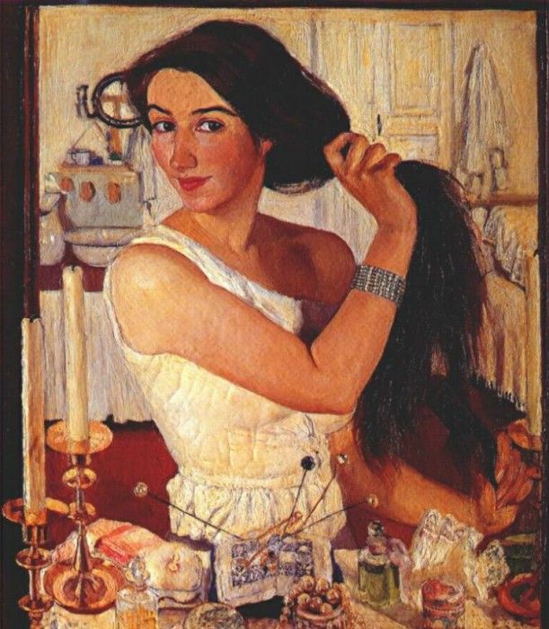 serebryakova self-portrait at dressing-table 1909.    (1884-1967)