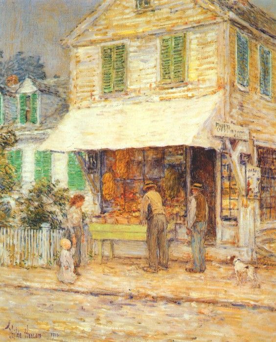 hassam provincetown grocery store 1900. , 