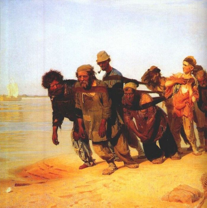 repin volga boatmen (detail) 1870-3. ,  