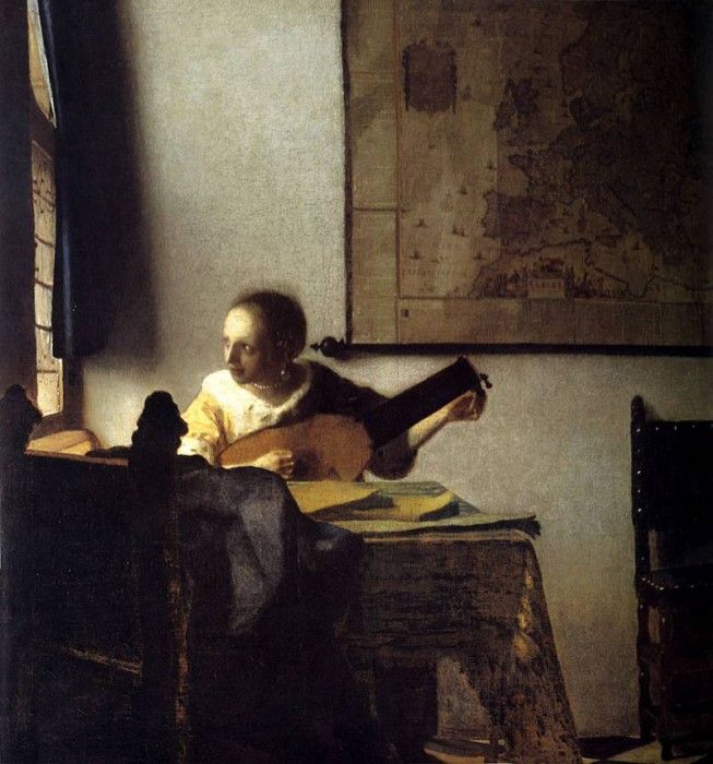 Woman with a Lute. Vermeer, Johannes