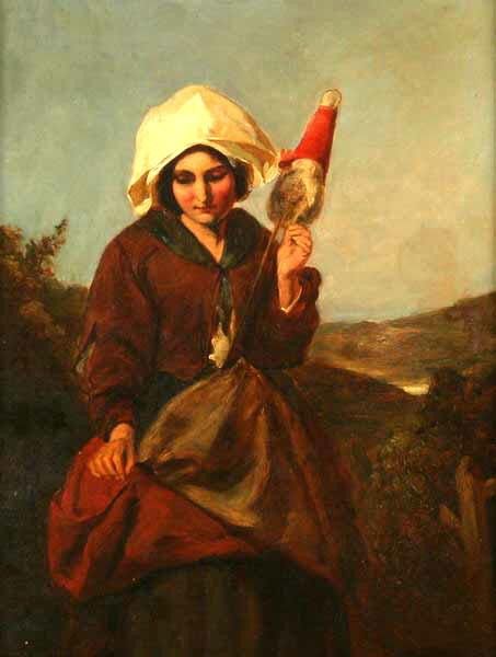 Peasant girl spinning. , 