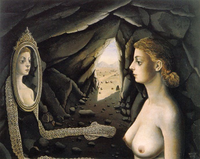 Delvaux, Paul - Woman Before a Mirror (end. , 