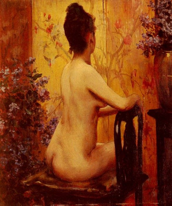 Wiles Irving Ramsay Seated Nude.   