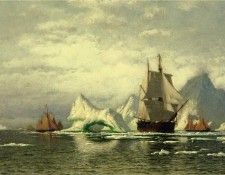 Bradford William Arctic Whaler Homeward Bound Among the Icebergs. , 