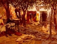 Bridgman Frederick Arthur An Eastern Courtyard. ,  