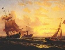 bradford sunset at sea 1860. , 