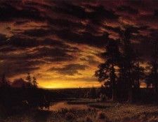 Bierstadt Albert Evening on the Prarie. , 