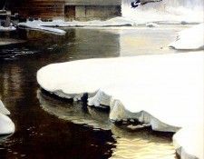 Birds 48 Mill Pond--Canadian Geese, 1997 Robert Bateman sqs. Bateman, 