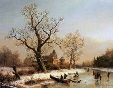 Bimmermann Peter Castle at frozen canal Sun. Bimmermann, 