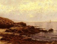 Bricher Alfred Thompson Low Tide Baileys Island Maine. Bricher,  