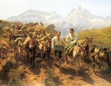 Bonheur Rosa Muleteers Crossing the Pyrenees 1857. , -